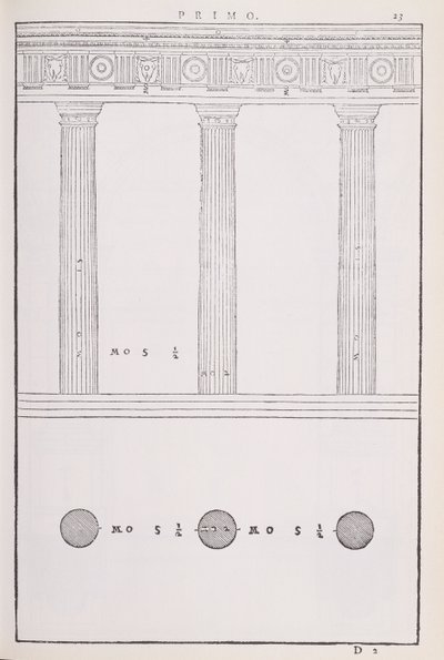 1570年に最初に出版された、パラディオによって書かれた「I Quattro Libri dell&39;Architettura」のファクシミリコピーからのイラスト 作： Andrea Palladio